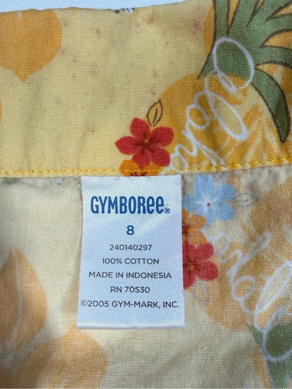 VINTAGE‎ GYMBOREE Boys Hawaiian Button Up Shirt 8 2005 Tropical Aloha Summer